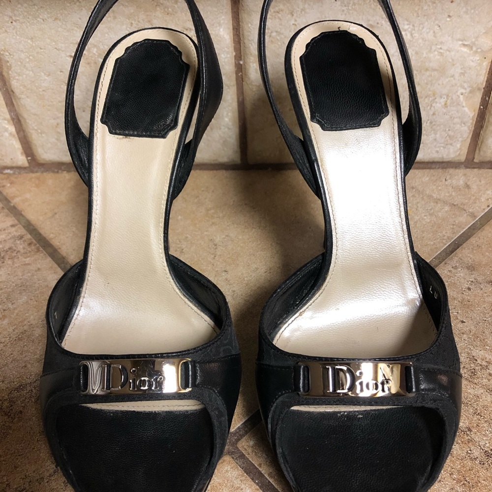 Dior size 7 black heels